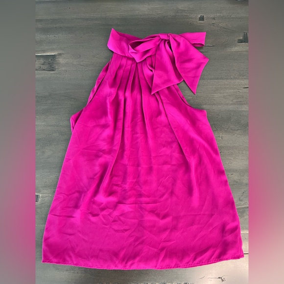 EXPRESS Halter Bow Tie Neck Sleeveless Top Magenta size S - Picture 1 of 7